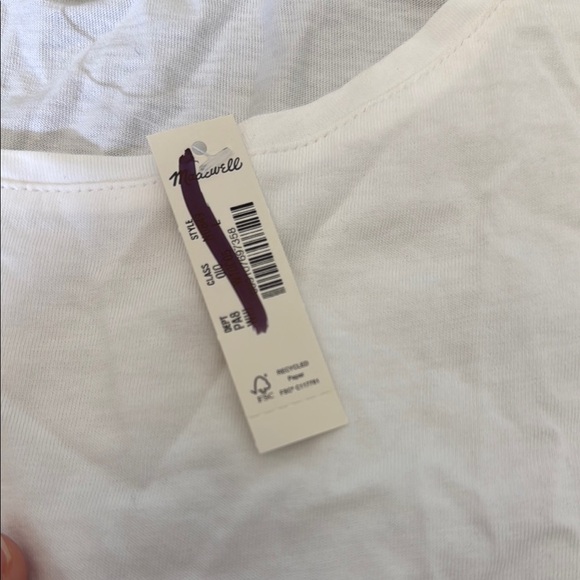 Madewell Puff-Sleeve Drop-Shoulder Knit Top Size L - Picture 6 of 13